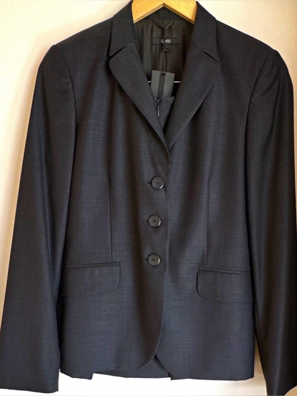 Zanella Women's Dark Charcoal Three-Button Tailored Blazer